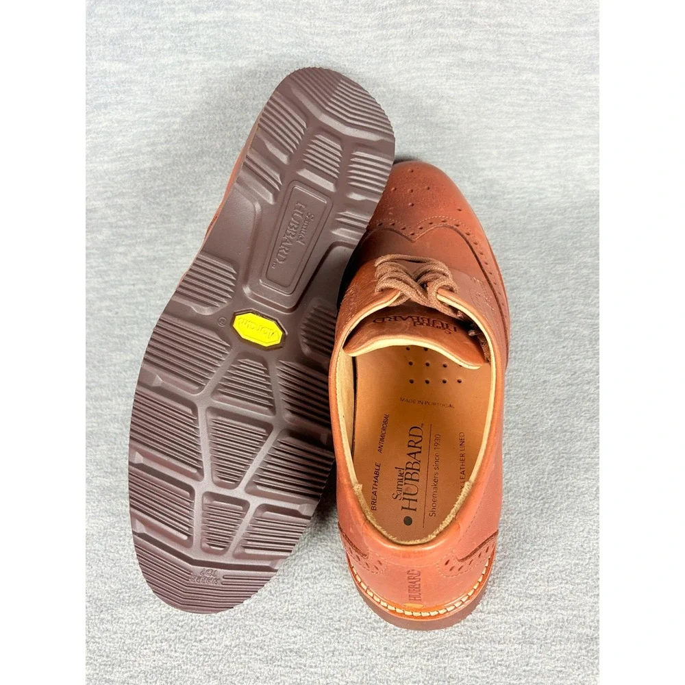 Samuel Hubbard Tipping Point Shoes Mens 8 M Brown Leather Wingtip Baroque